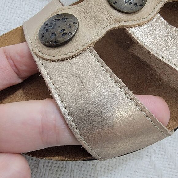 SAS Clover T-Strap Sandal Lusso Capp 7 W Wide Comfort Wedge Open Toe - Picture 16 of 16
